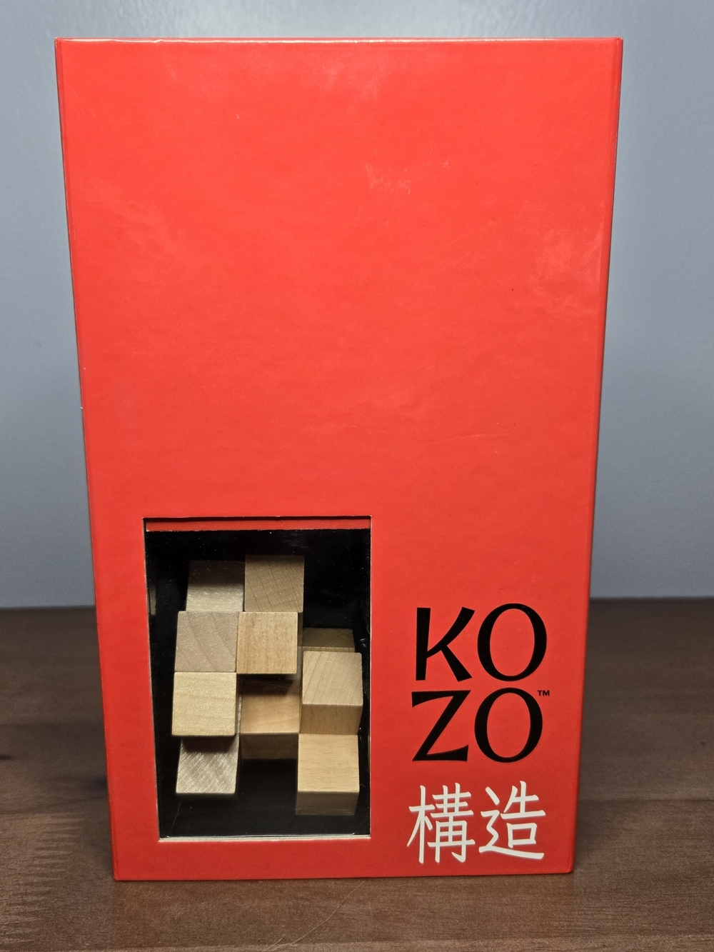 Kozo - Wooden Puzzle Stacking Tower Game - Complete - Original Red Box Version